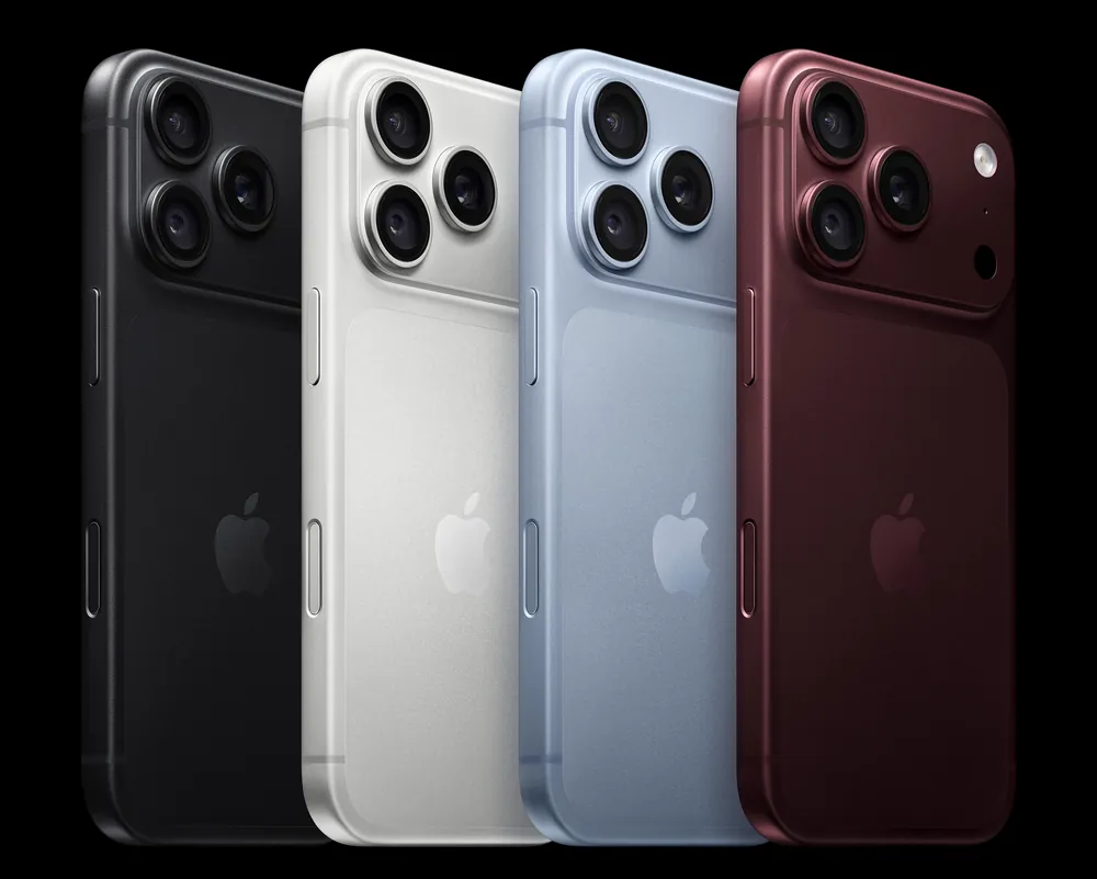 iPhone 18 Pro in Black, Silver, Glacier and Burgundy, side by side